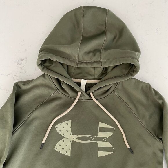 Under Armour Storm 1 Hooded Fleece Lined Sweatshirt Kangaroo Pouch Green Sz S - Picture 6 of 11